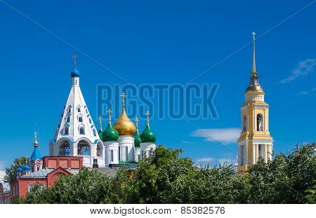 Churches In Kolomna Kremlin On The Sky Background
