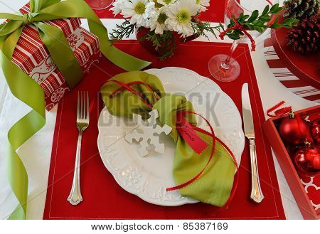 Holiday Place Card Table Setting