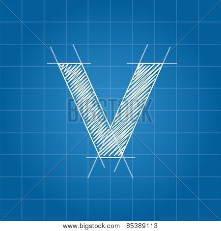 V letter architectural