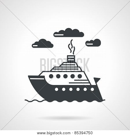 Sea ship black vector icon