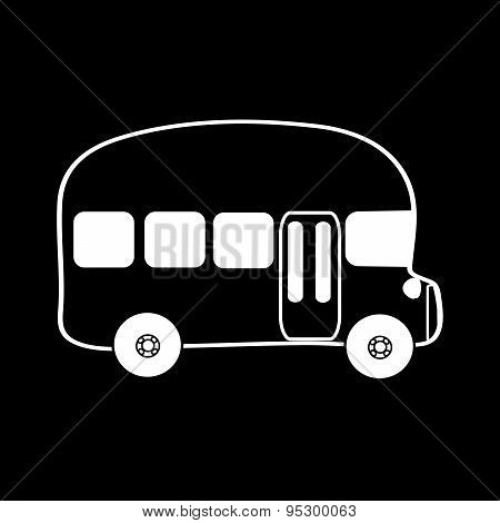 Symbol Bus Black Background
