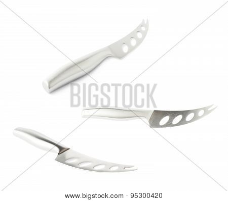 Steel kitchen cheese knife isolated