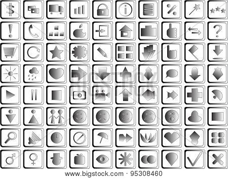 Silver buttons - icons
