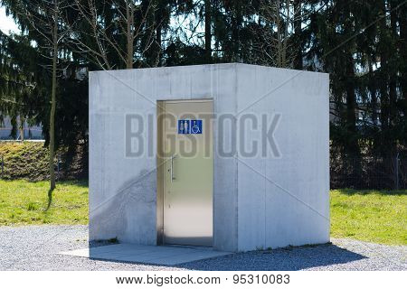 Cube Shaped Toilet Building