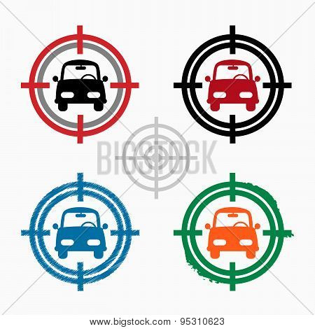 Car On Target Icons Vector & Photo (Free Trial) | Bigstock