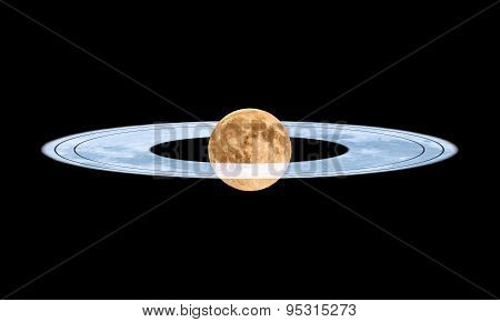 Moon with rings