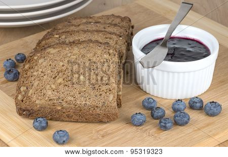 Rustic rye bread and Jam