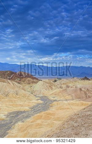 Fanciful Designs Of Zabrislie Point Amargosa Mountain Range In Death Valley In California.