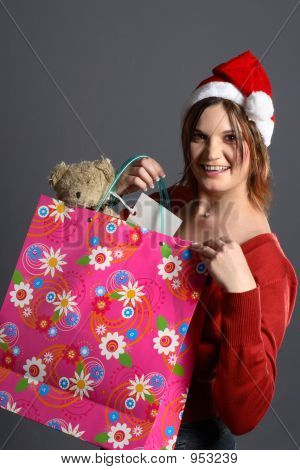 Genç Noel alışveriş kız