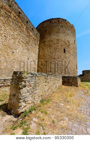 Ruins of old tower in Belgorod-Dnestrovsky castle