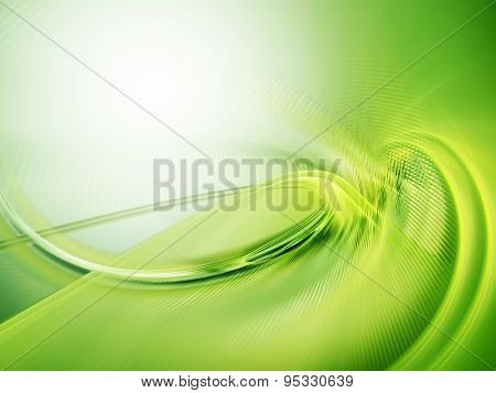 Abstract green background. High detailed wave form.