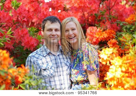beautiful young couple in park