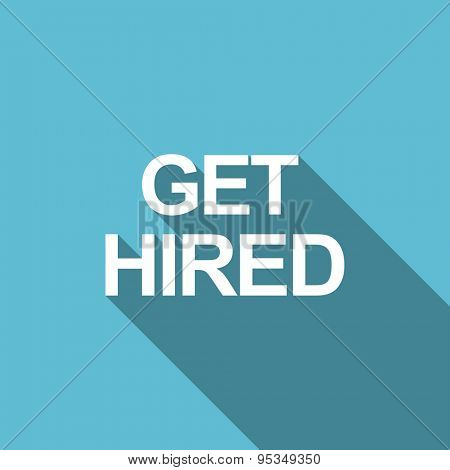 get hired flat icon  original modern design flat icon for web and mobile app with long shadow 