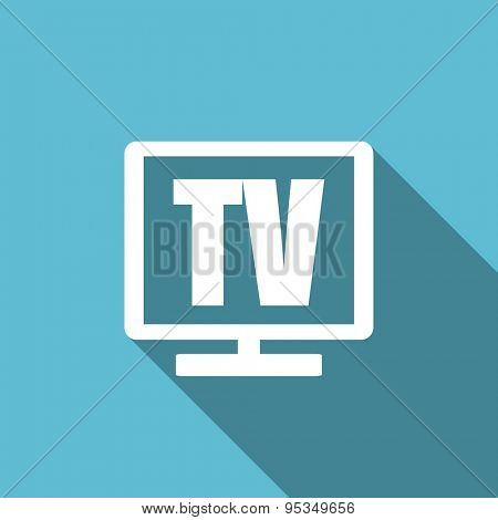 tv flat icon television sign original modern design flat icon for web and mobile app with long shadow 