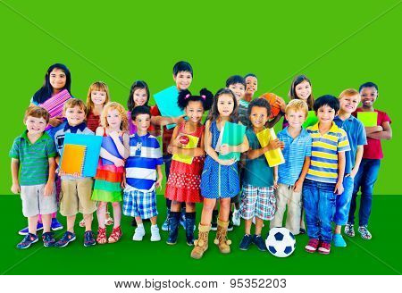 Multiethnic Children Smiling Happiness Friendship Concept