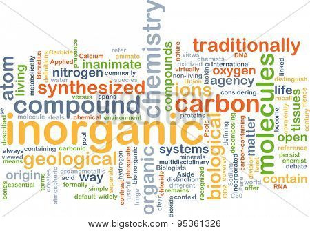 Background concept wordcloud illustration of inorganic