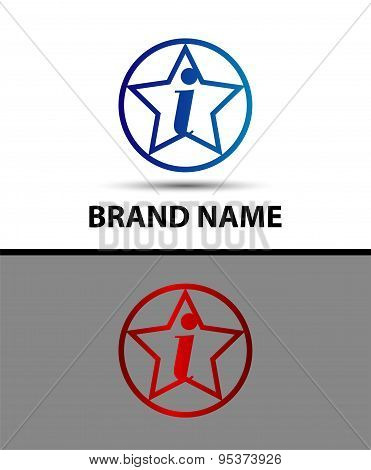 Vector elegant alphabet star element Letter i