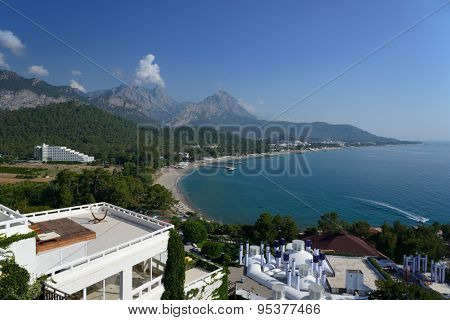 Kemer, Turkey, June 10, 2015. Beach resort near Kemer, Turkey