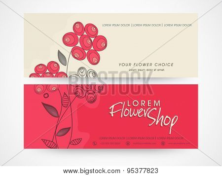Website banner or header set for flower shop.