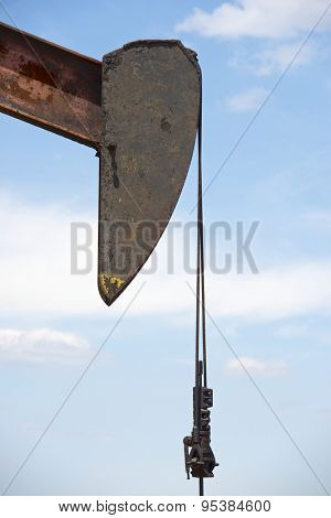 Oil well in Ayoluengo de la Lora, Burgo Province, Castilla Leon, Spain.