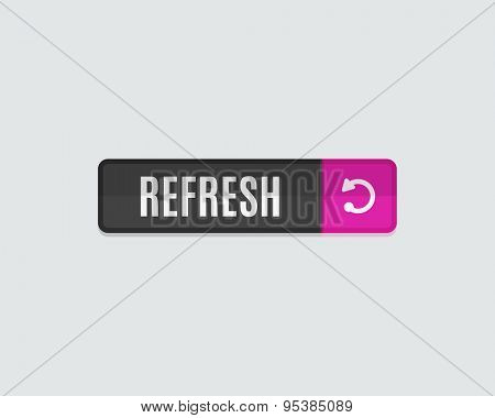 Refresh web button. Modern flat design, paper graphic, website icon and design element