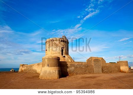 Almeria Cabo de Gata tower Torreon in San Miguel Beach at Spain