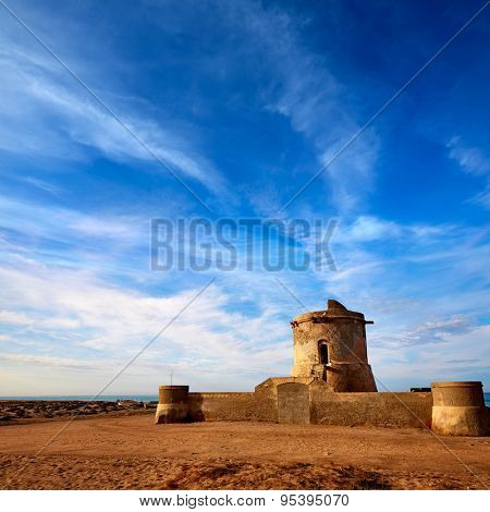 Almeria Cabo de Gata tower Torreon in San Miguel Beach at Spain