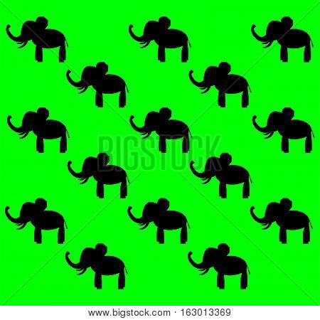 Background with little elephant in different colors