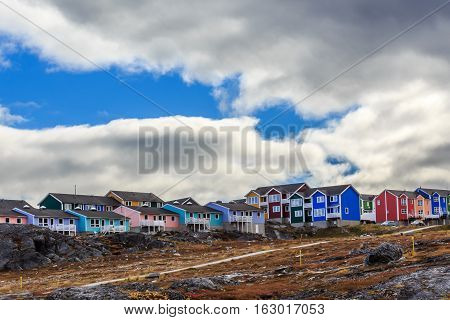 Colorful Cottages In The Suburb Of Nuuk City, Greenland