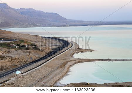 Mirning time on the Dead Sea in Israel.