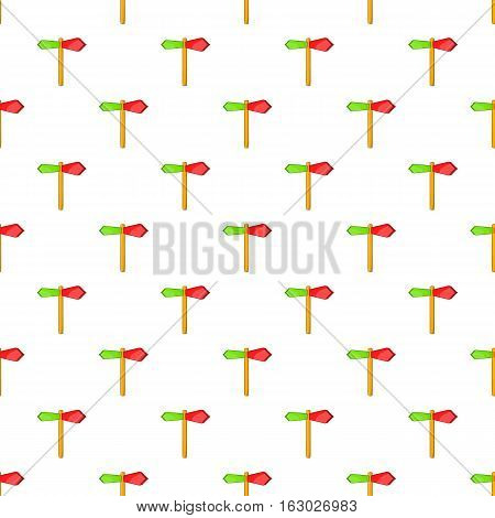 Red and green direction sign pattern. Cartoon illustration of red and green direction sign vector pattern for web