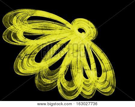 Floral Style Smoke Yellow Line Ornament Background, Flower Abstract