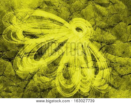 Floral Style Smoke Yellow Line Ornament Background, Flower Abstract
