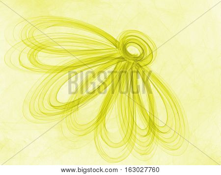 Floral Style Smoke Yellow Line Ornament Background, Flower Abstract