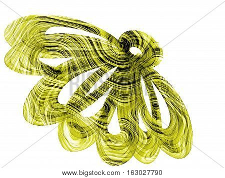 Floral Style Smoke Yellow Line Ornament Background, Flower Abstract