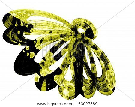 Floral Style Smoke Yellow Line Ornament Background, Flower Abstract