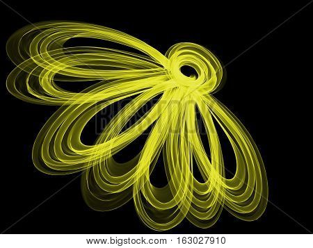 Floral Style Smoke Yellow Line Ornament Background, Flower Abstract