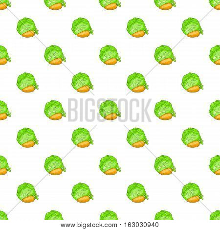 Cabbage and carrots pattern. Cartoon illustration of cabbage and carrots vector pattern for web