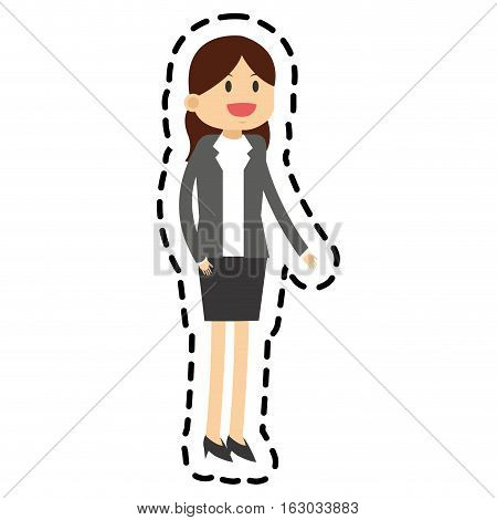 Businesswoman icon. Business businesspeople and businessperson theme. Isolated design. Vector illustration