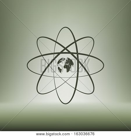 Flat Paper Cut Style Icon Of Science Symbol