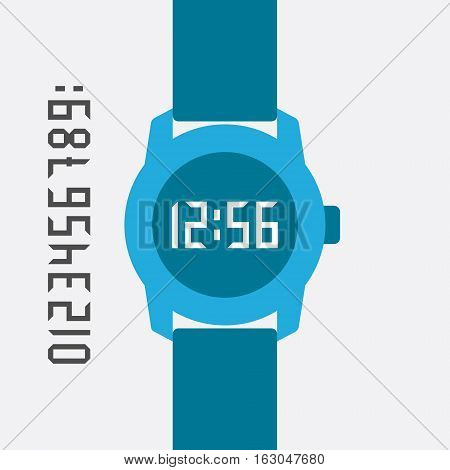 Flat Hand Watch. Minimalistic Web and mobile interface template. Vector design elements
