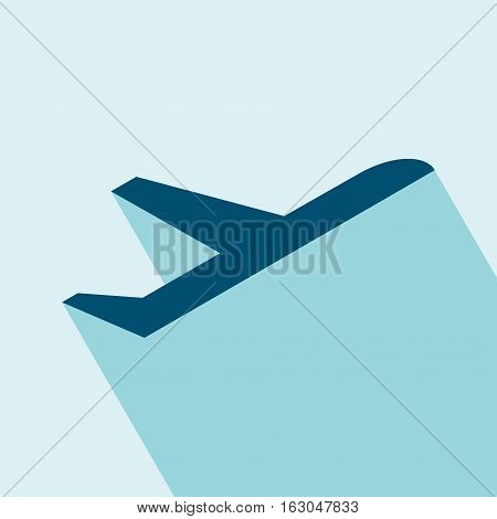 Airplane Vector Icon. Flat Airplane Icon. EPS 10 vector illustration for design. All in a single layer. Airplanet flat icon. Elements for design. Airplane Icon on blue background.