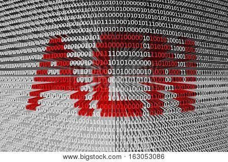 ACN in the form of binary code, 3D illustration