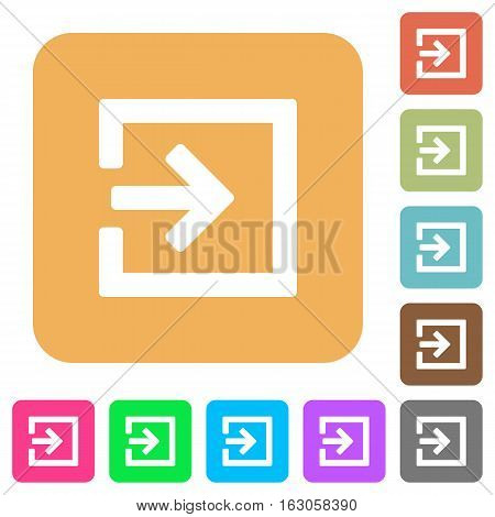 Import icons on rounded square vivid color backgrounds.