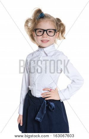 Happy Little Girl In Glasses