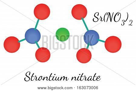 SrN2O6 Strontium nitrate molecule isolated on white