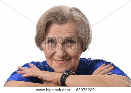 Portrait of a beautiful mature woman close up
