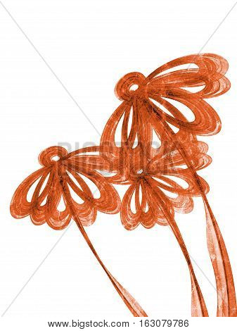 Floral Style Smoke Brown Line Ornament Background, Flower Abstract Frame