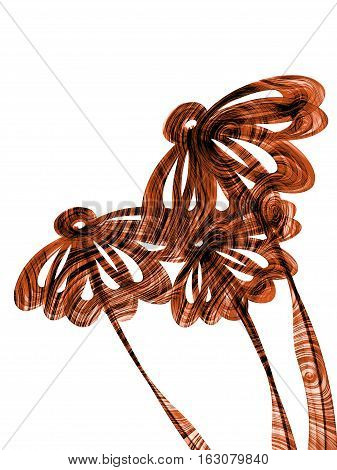 Floral Style Smoke Brown Line Ornament Background, Flower Abstract Frame