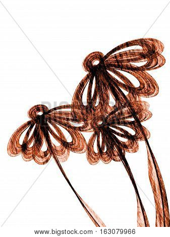 Floral Style Smoke Brown Line Ornament Background, Flower Abstract Frame